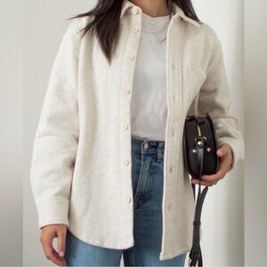 Aritzia TNA cozy fleece Gray Button-Up Shirt